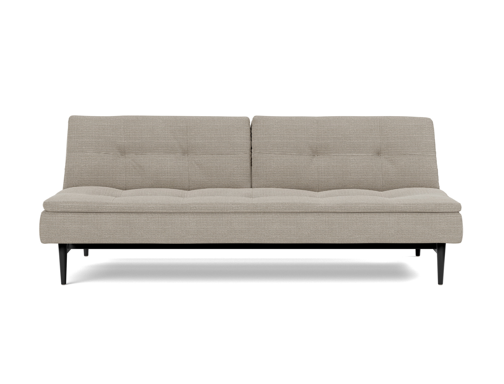 Schlafsofa Dublexo Strukturierter Stoff Kenya 579-Gravel Beine Styletto Eiche schwarz