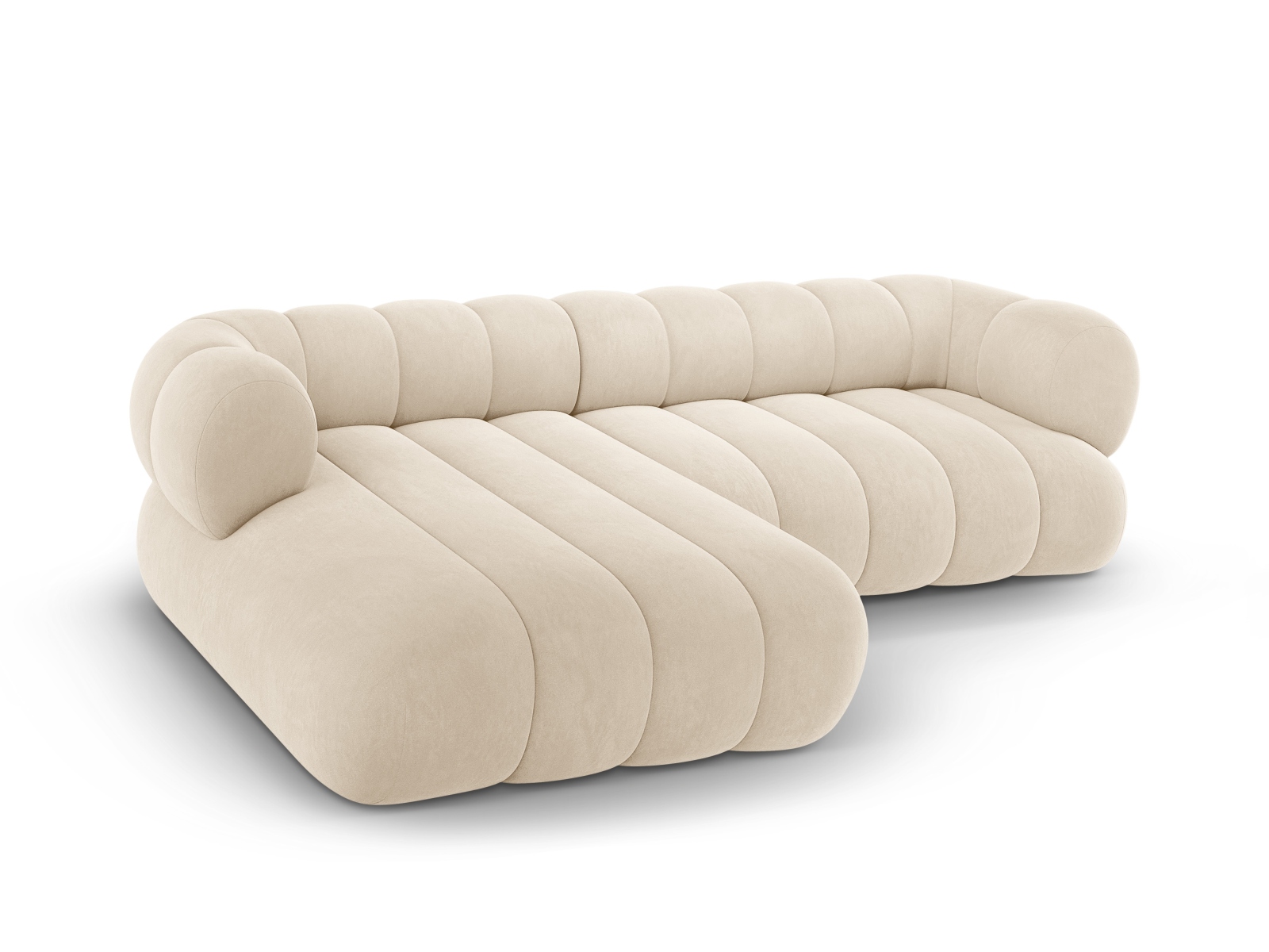 Cosmopolitan Design Ecksofa Koge 5-Sitzer Samt Vogue Helles Beige Links