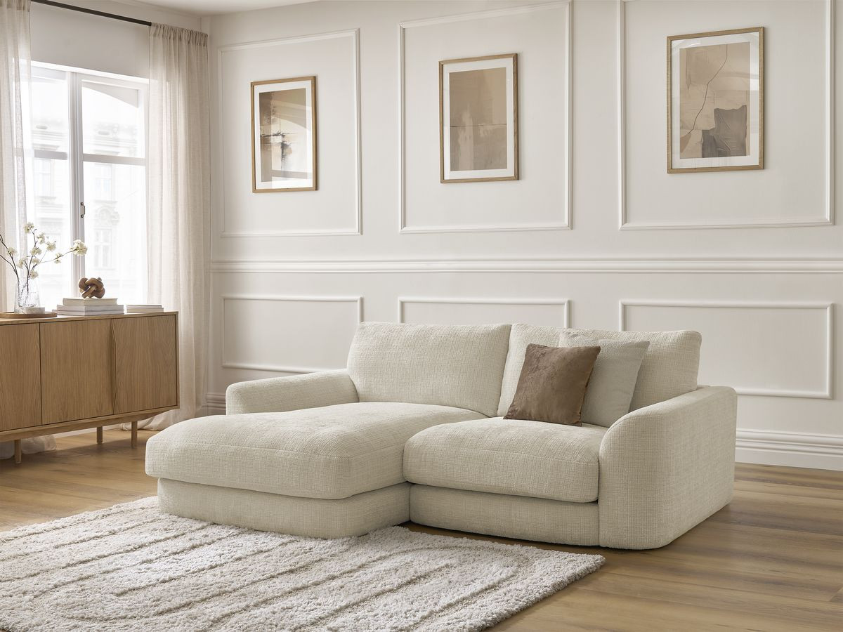 Bobochic Leonore Ecksofa Strukturstoff Beige Ecke links