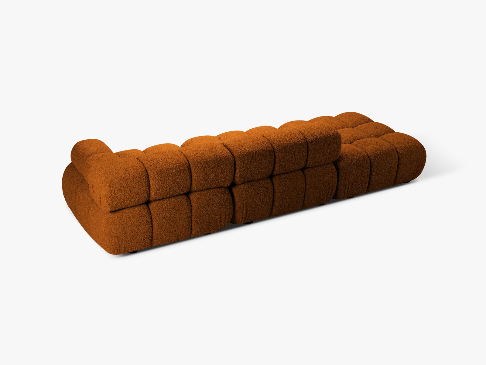 Micadoni Modulares Sofa Bellis 4-Sitzer Links Boucle Rolf Ziegel