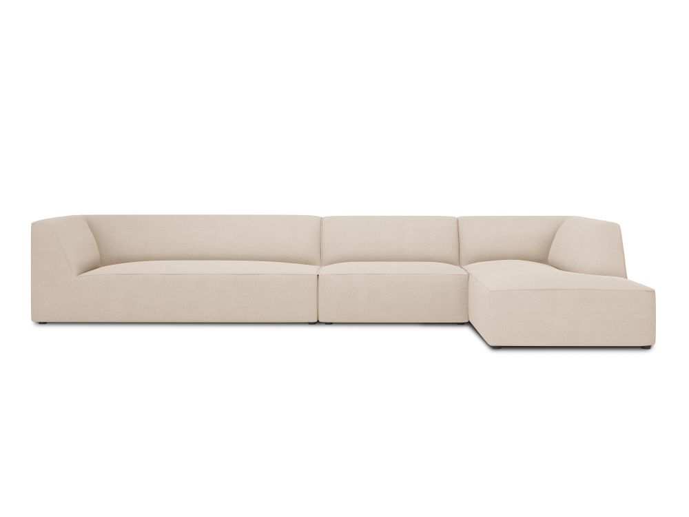Cosmopolitan Design Ecksofa Siena 5-Sitzer Strukturierter Stoff Ottawa Beige Rechts
