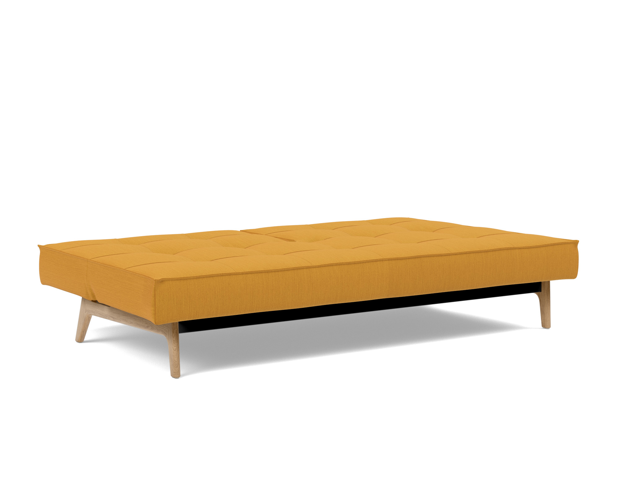 Schlafsofa Splitback Flachgewebe Elegance 507-Burned-Curry Beine Eiche