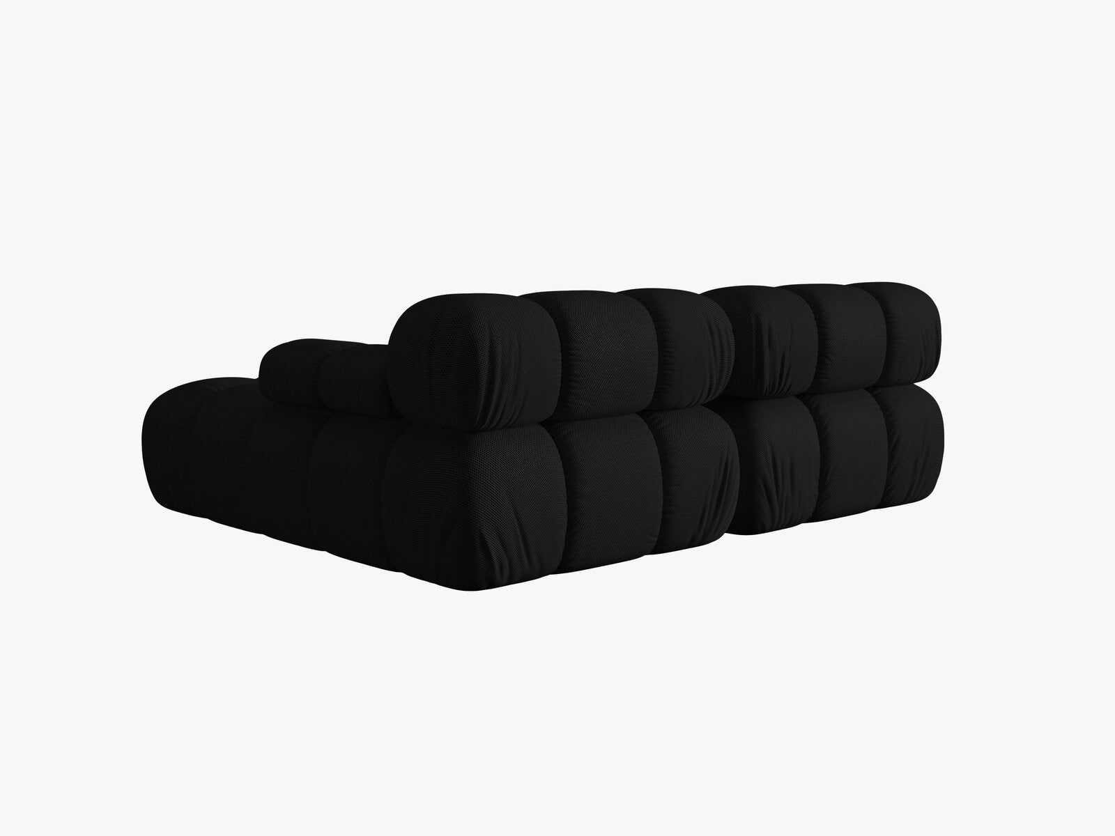 Micadoni Modulares Ecksofa Bellis 3-Sitzer Rechts 3D-Stoff Sonic Schwarz