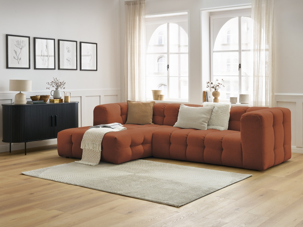 Bobochic Cloud Ecksofa 288 × 184 cm Stoff Orange Ecke links