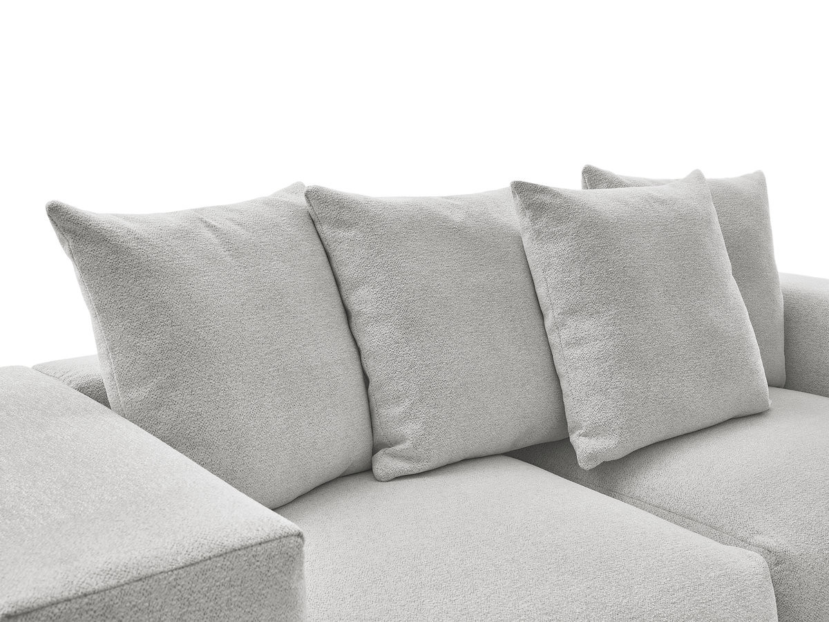 Bobochic Voltaire Sofa 3-Sitzer 248 × 100 cm Melange-Stoff Hellgrau