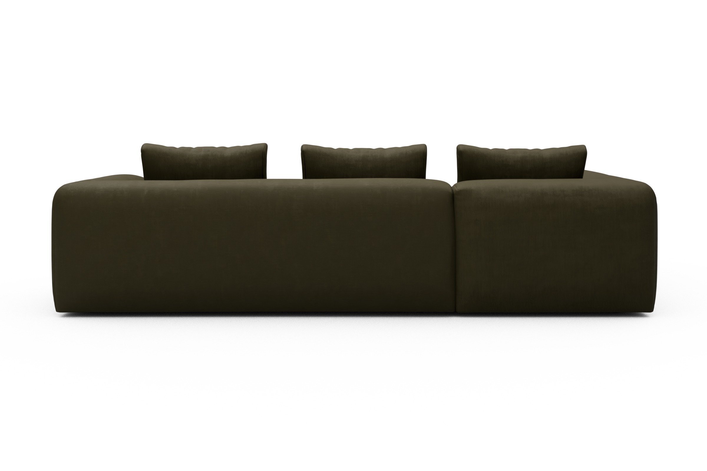 Ecksofa Fred 2x 2,5-Sitzer links offen Cordufine-Pine-Green