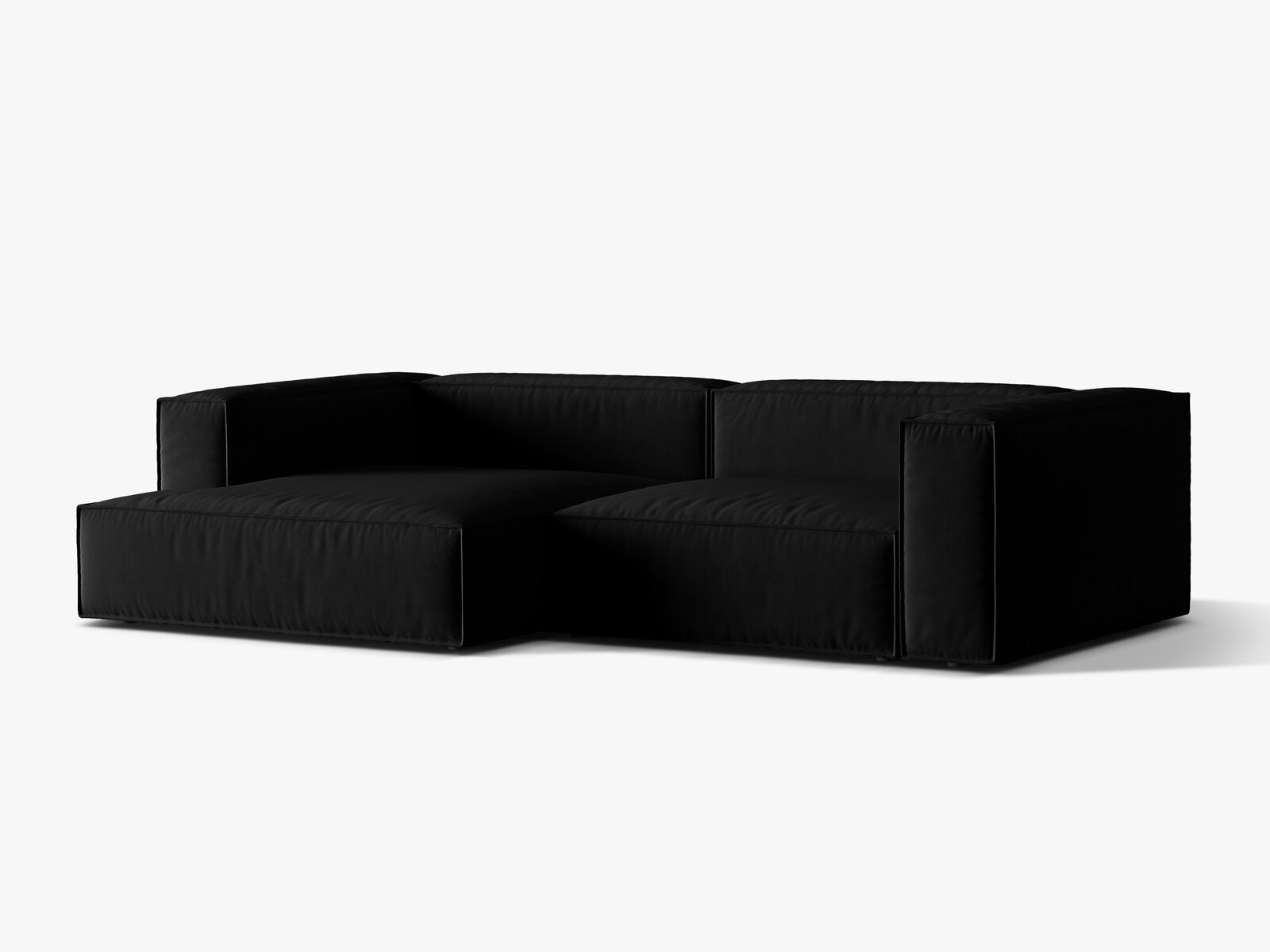 Micadoni Ecksofa Nuria 4-Sitzer Links Samt Schwarz