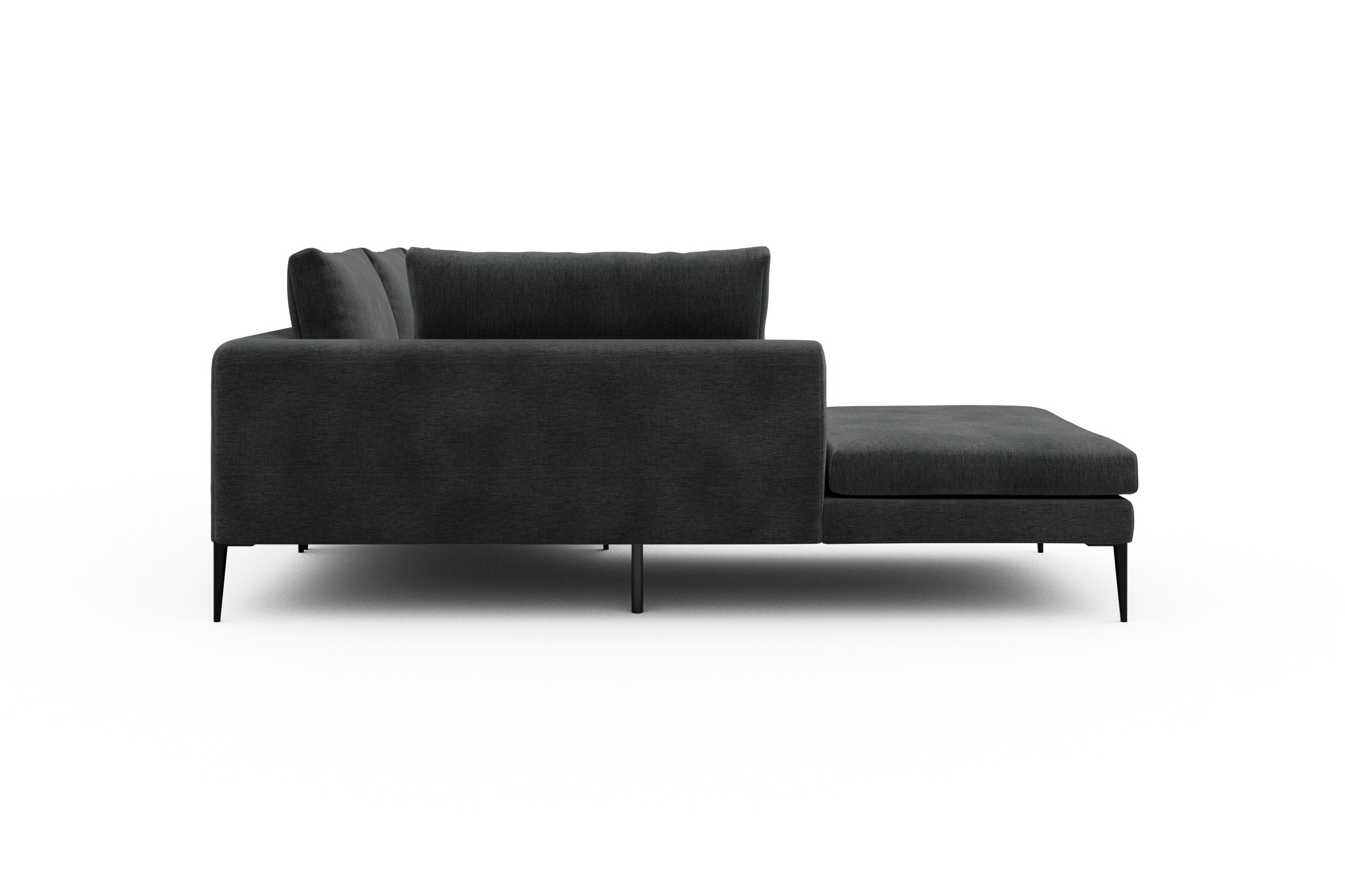 Ecksofa Paul Relax-Ecke links mit 2-Sitzer Smooth-Deep-Warm-Grey