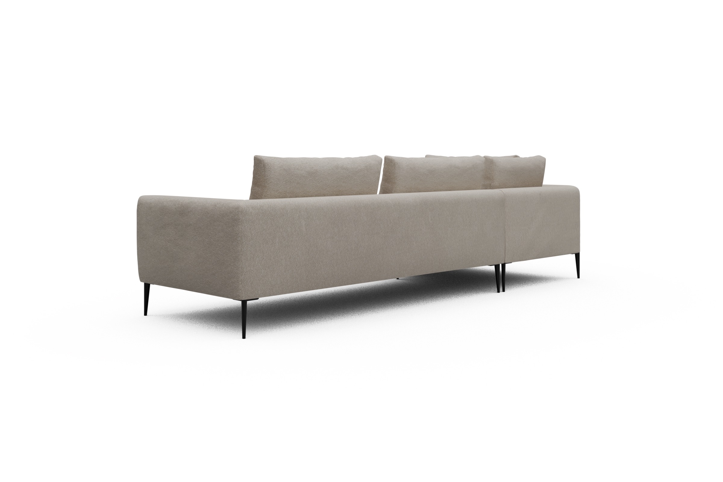 Ecksofa Paul Relax-Ecke rechts mit 3-Sitzer Aivi-Lace-Beige