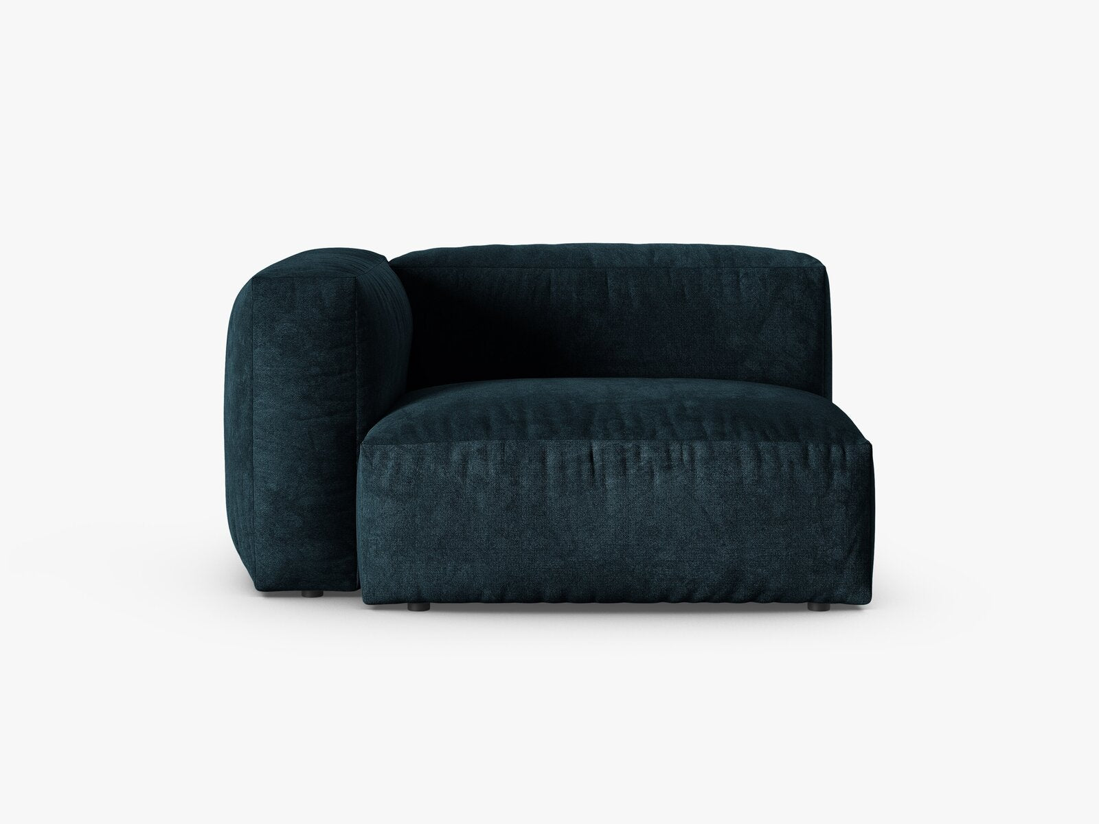 Micadoni Eckmodul mit Armlehne Martina 1-Sitzer 90cm Sitztiefe Links Samt Vogue Dunkel Petrol