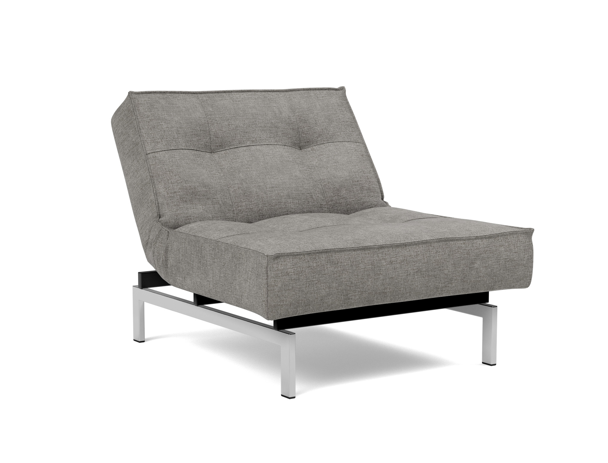 Sessel Splitback Flachgewebe Avella 282-Warm-Grey Beine Chrom