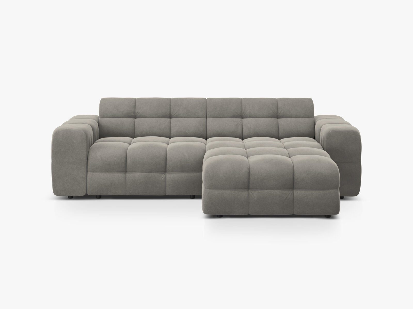 Micadoni Ecksofa Kendal 4-Sitzer Rechts Samt Magic Velvet Dunkelgrau