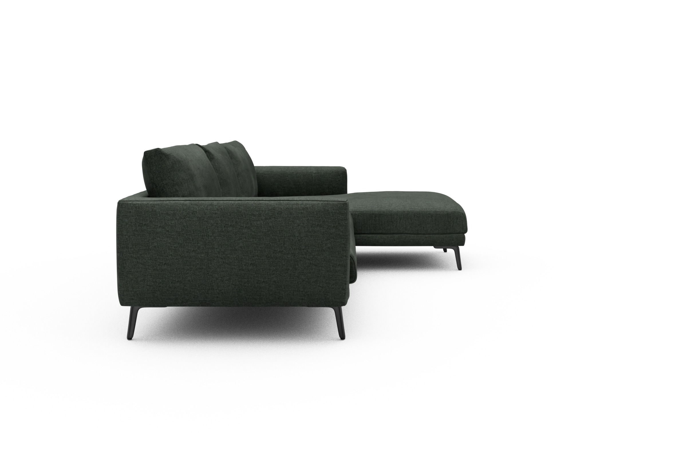 Ecksofa Karl Chaiselongue rechts mit 2,5-Sitzer Aivi-Pine-Green