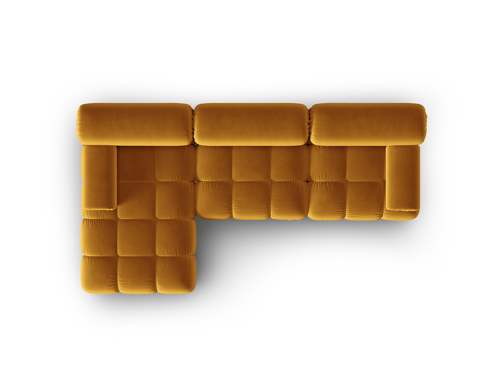 Cosmopolitan Design Modulares Ecksofa Cortina 4-Sitzer Samt Bluvel Gelb Links