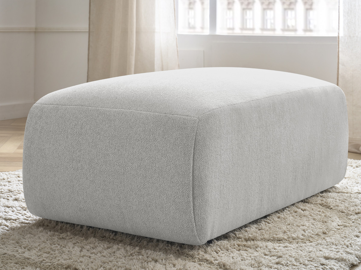 Bobochic Jana Pouf 63 × 114 cm Melange-Stoff Hellgrau