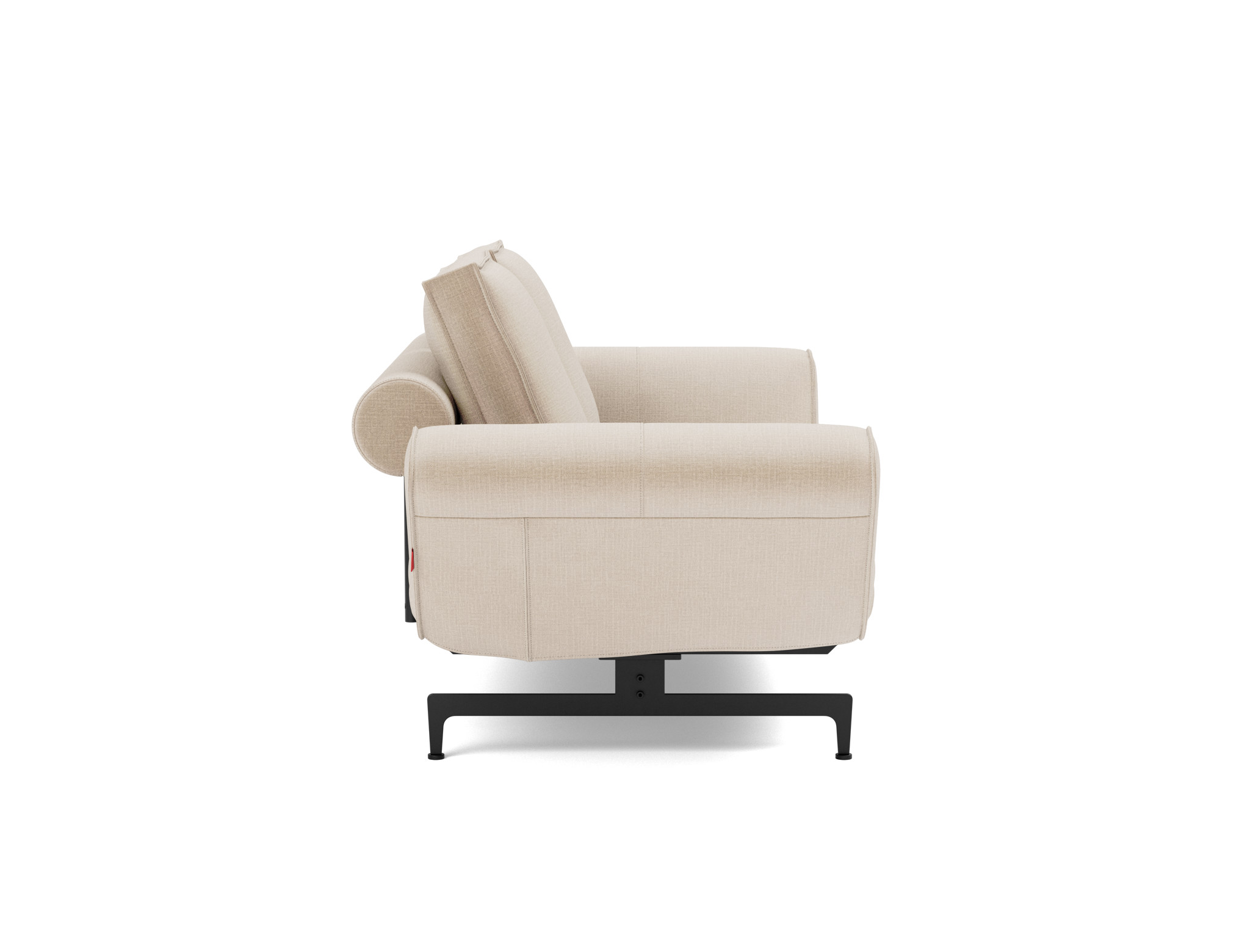 Tagesbett Ghia Chenille Esina 410-Almond-Beige Beine Laser schwarz