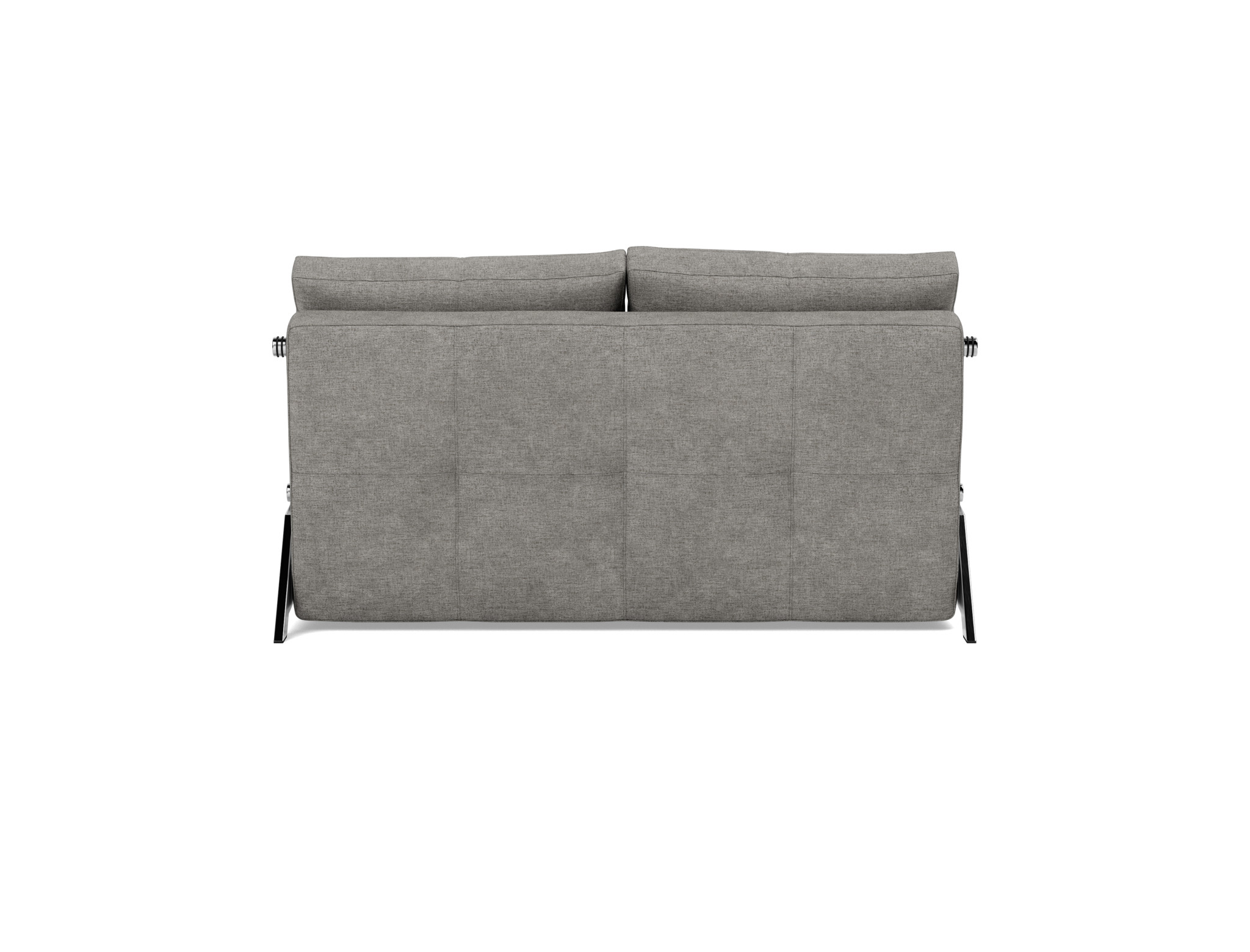 Schlafsofa Cubed 140 Flachgewebe Avella 282-Warm-Grey Beine Chrom