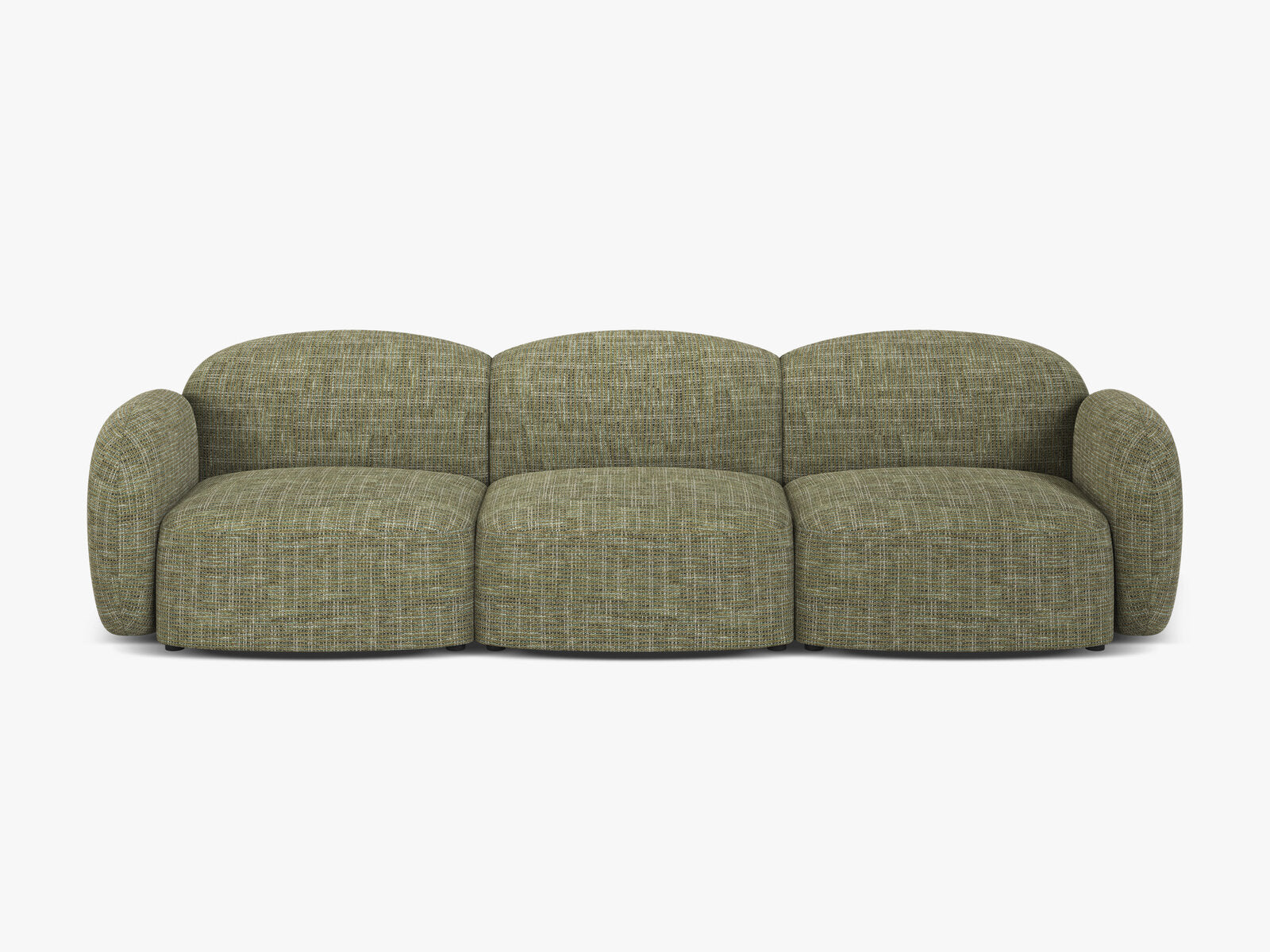 Micadoni Sofa Blair 3-Sitzer Strukturierter Stoff Baltimore Olive