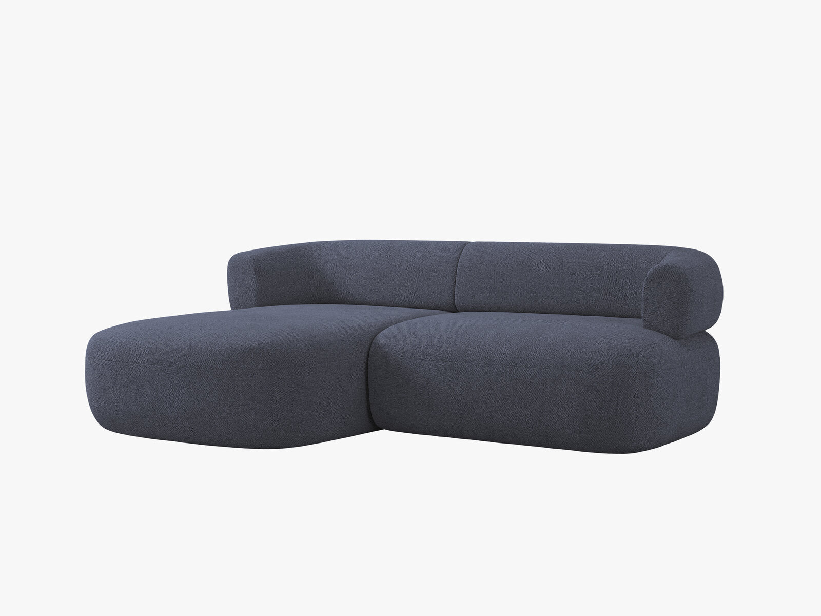 Micadoni 5-Sitzer Ecksofa Jenny Kleine Version Links Boucle Now or Never Dunkelblau
