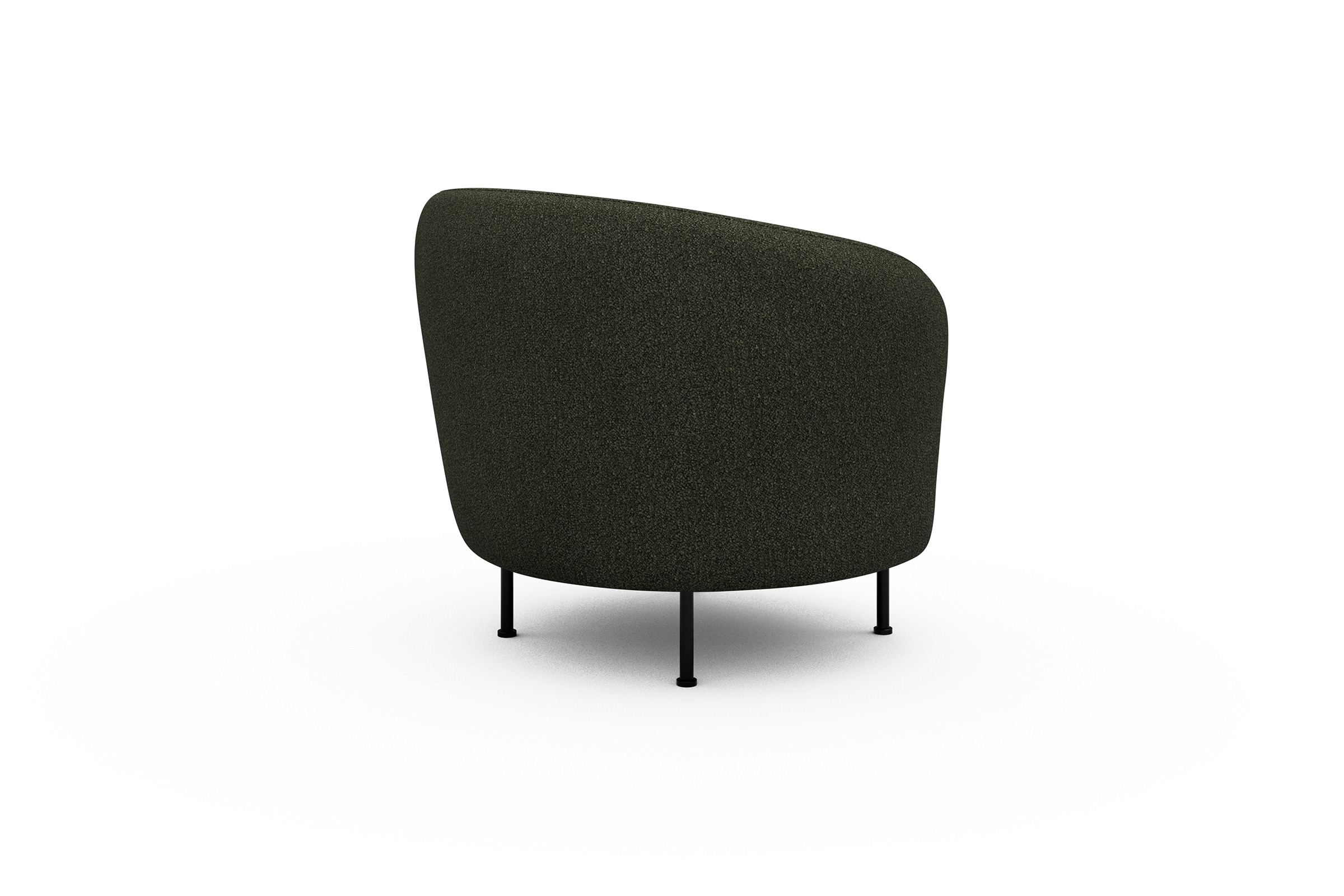 Sessel Ronda Metallbeine Schwarz Boucle-Forest-Green