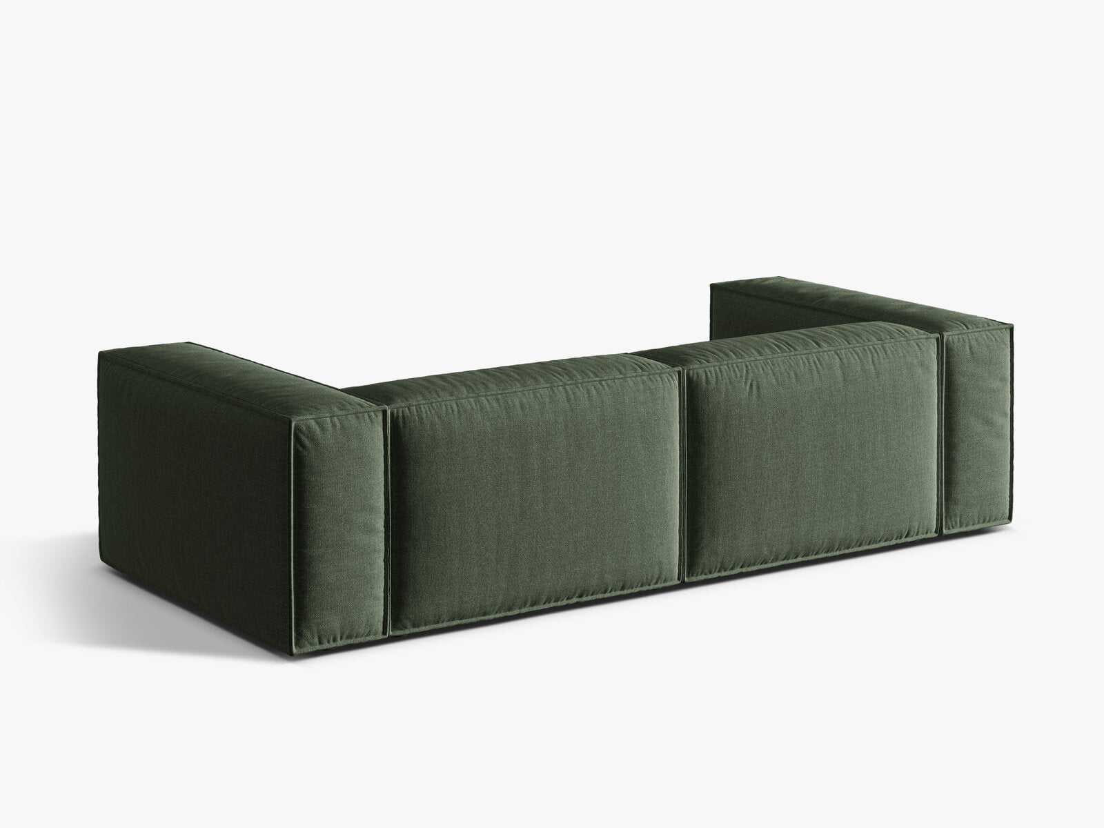 Micadoni Sofa Nuria 4-Sitzer Strukturierter Stoff Moßgrün