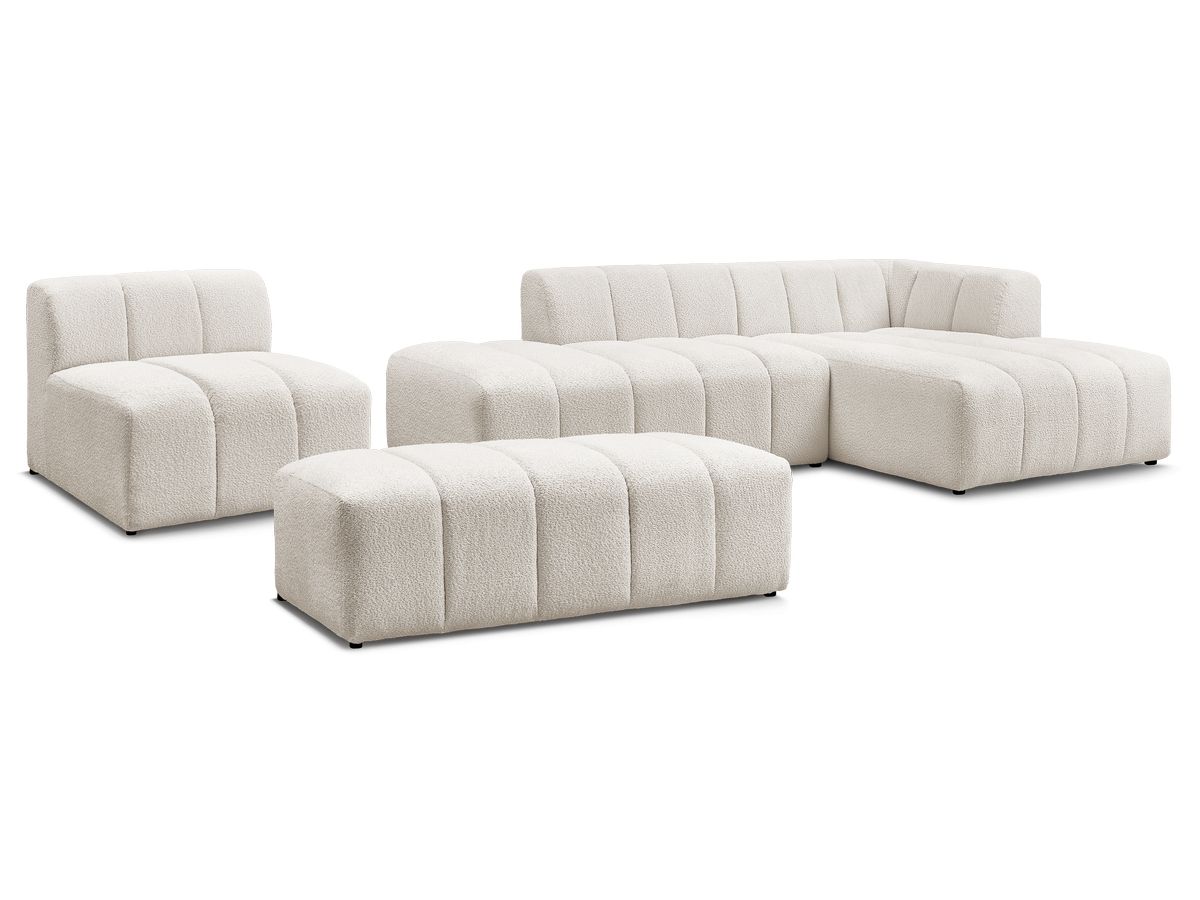 Bobochic Annecy Ecksofa mit Sofamodul und Pouf
