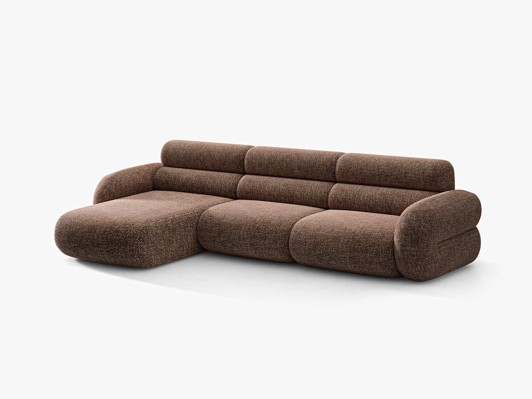 Micadoni Neo Ecksofa 4-Sitzer Links Chenille SILENCIO Braun