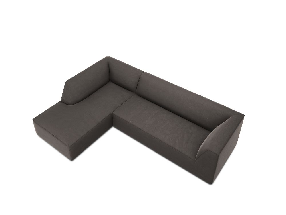 Cosmopolitan Design Ecksofa Siena 4-Sitzer Samt Salvador Dunkelgrau Links