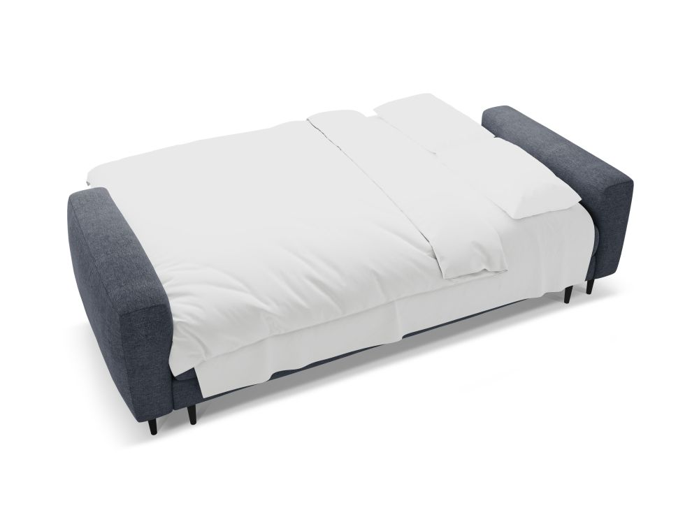 Cosmopolitan Design Schlafsofa Lazio 3-Sitzer Strukturierter Stoff Sorella Dunkelblau