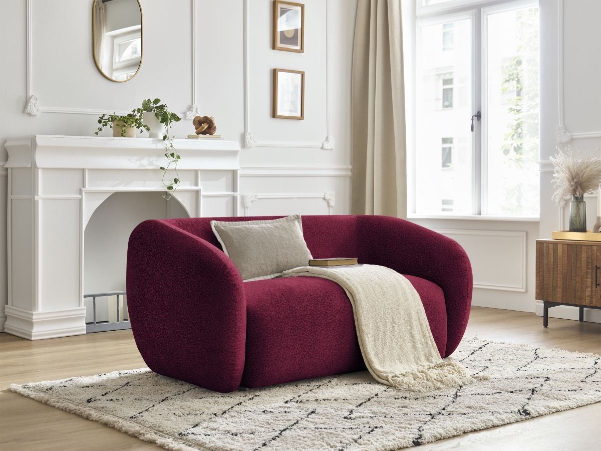 Bobochic Celine Sofa 2-Sitzer Strukturstoff Rot
