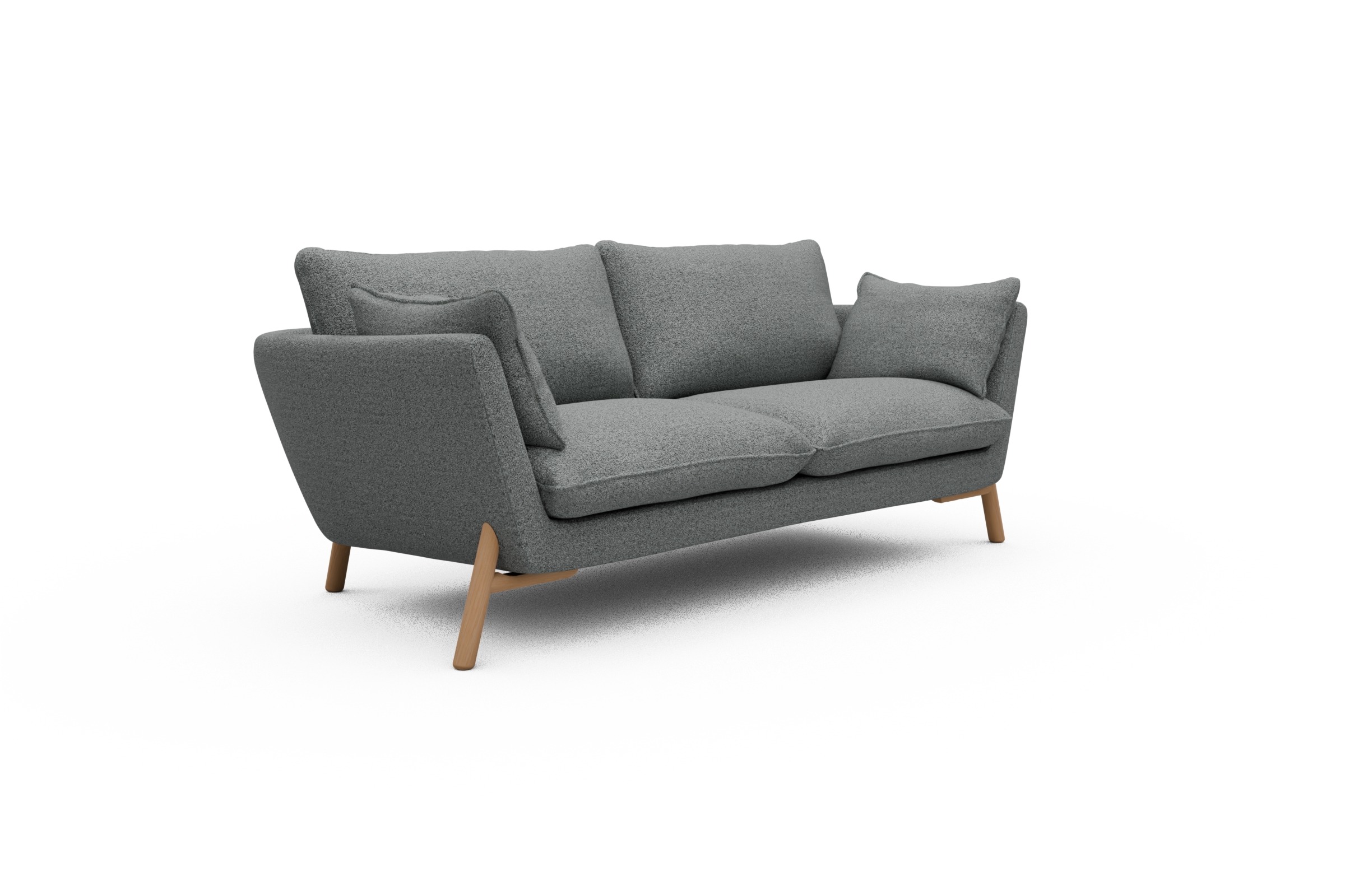 Sofa Emil 2-Sitzer Beinfarbe Eiche Natur Aivi-Gravet-Grey