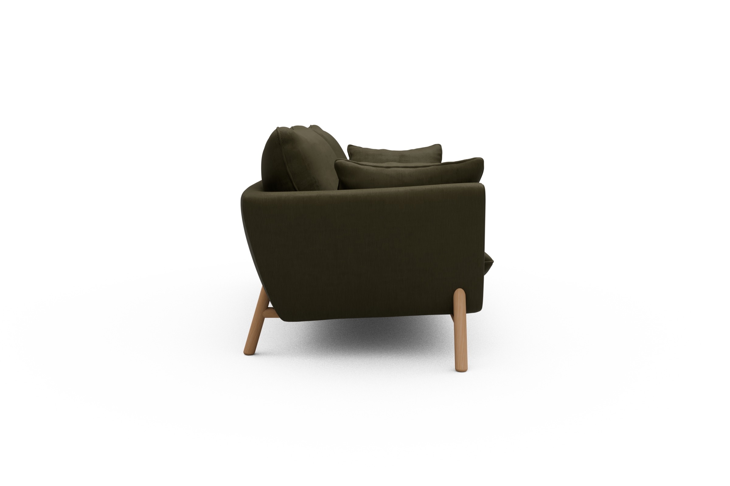 Sofa Emil 3-Sitzer Beinfarbe Eiche Natur Cordufine-Pine-Green