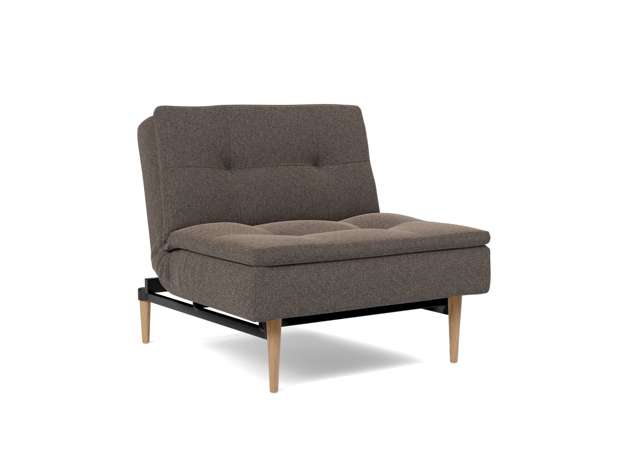 Sessel Dublexo Boucle Skandi 530-Taupe Beine Styletto Eiche hell