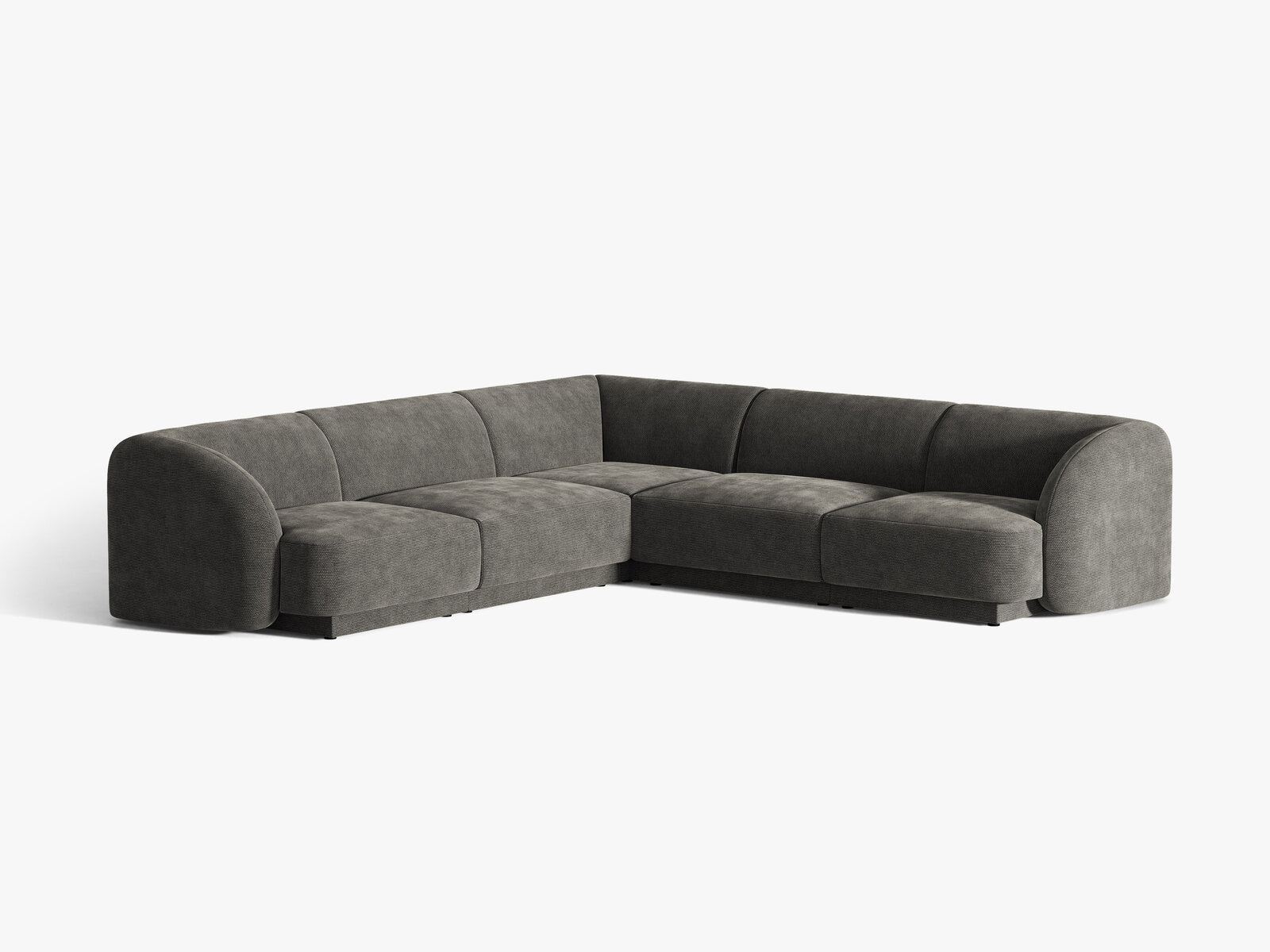 Micadoni 5-Sitzer Symmetrisches Ecksofa Miley Chenille Eden Dunkelgrau