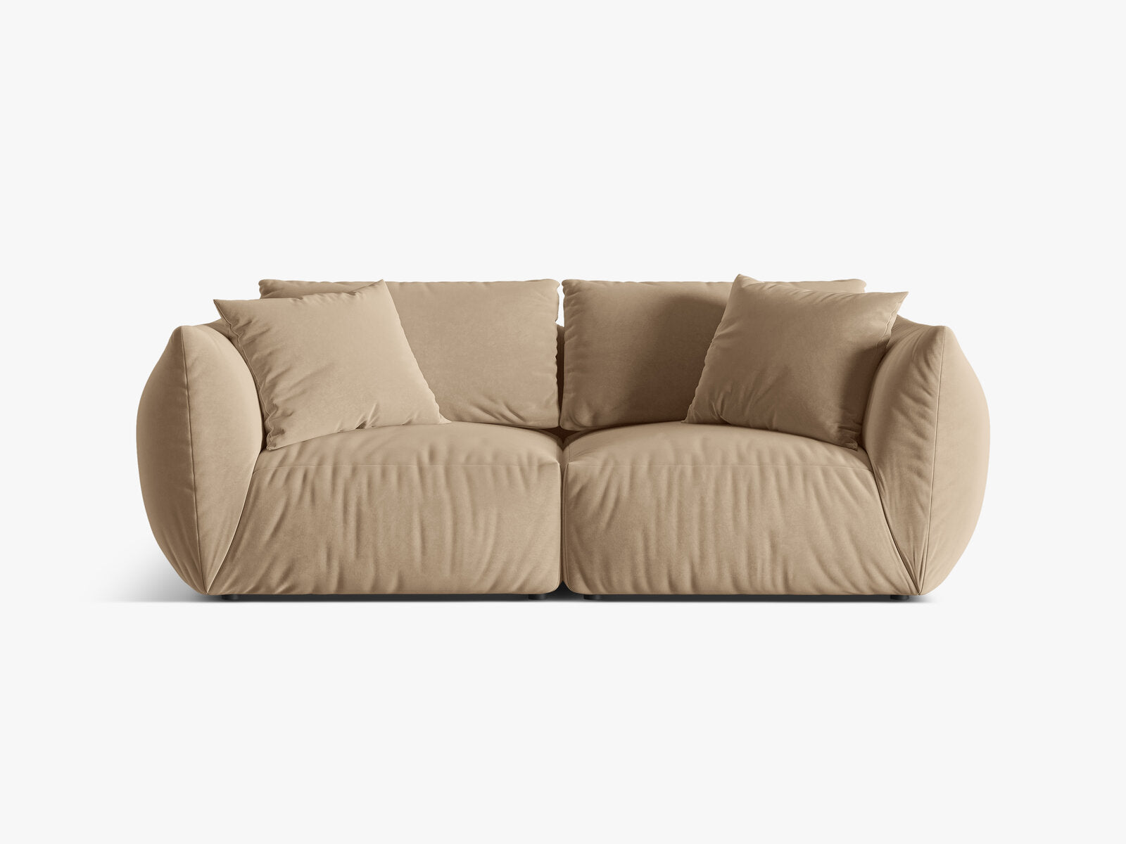 Micadoni Sofa Chris 3-Sitzer Samt Sand