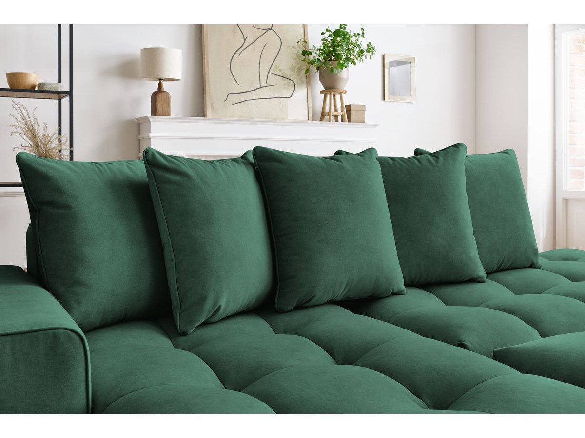 Bobochic Mont-blanc Ecksofa mit Pouf Samt Grün Ecke links