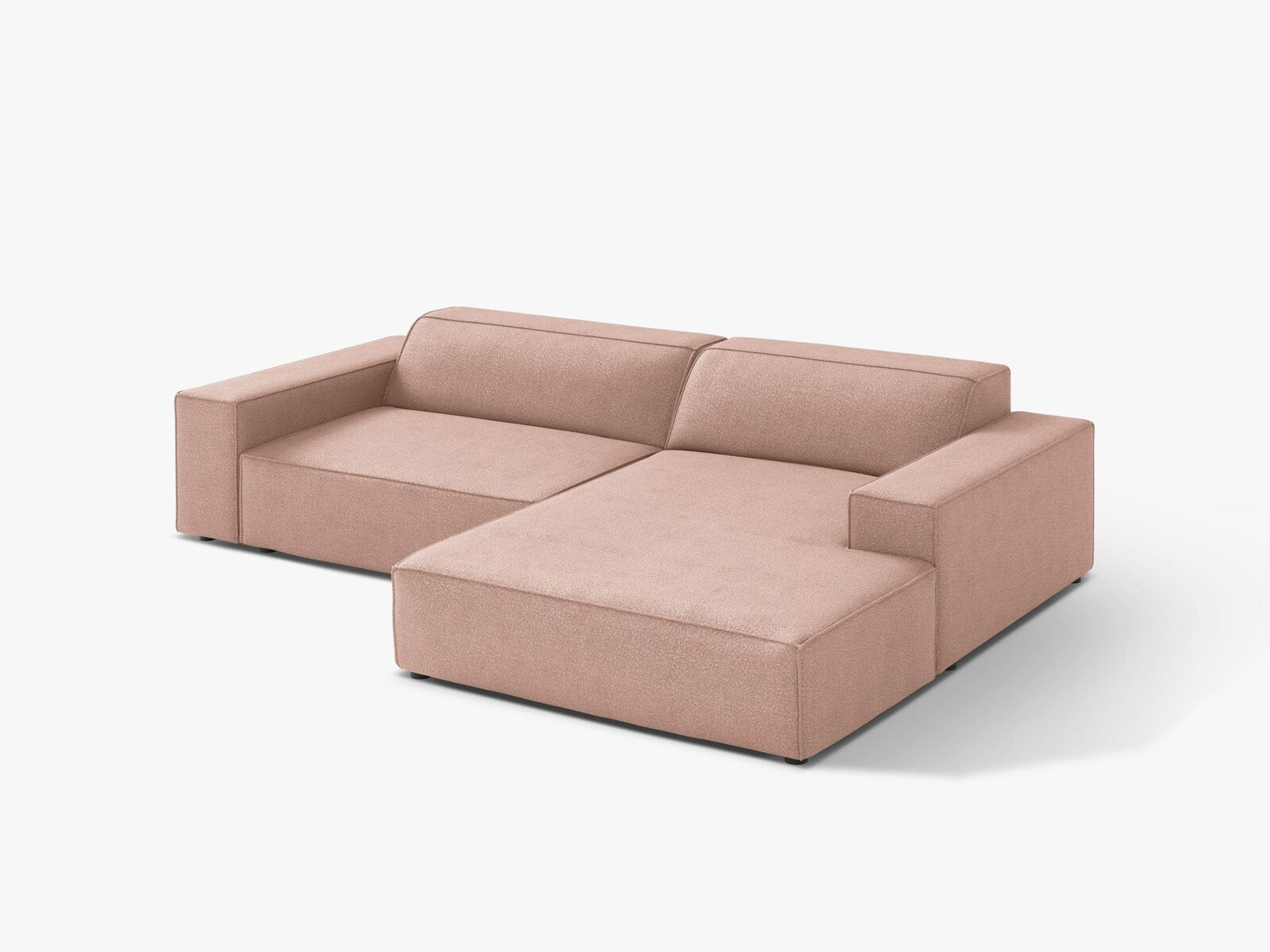 Micadoni Ecksofa Jodie 3-Sitzer Rechts Boucle Baloo Puderrosa
