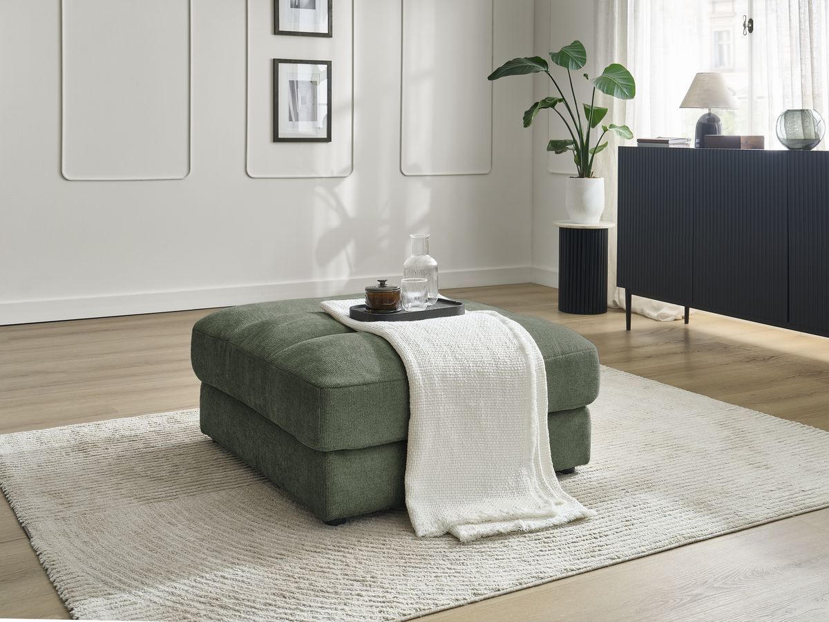 Bobochic Sierra Pouf Strukturstoff Dunkelgrün