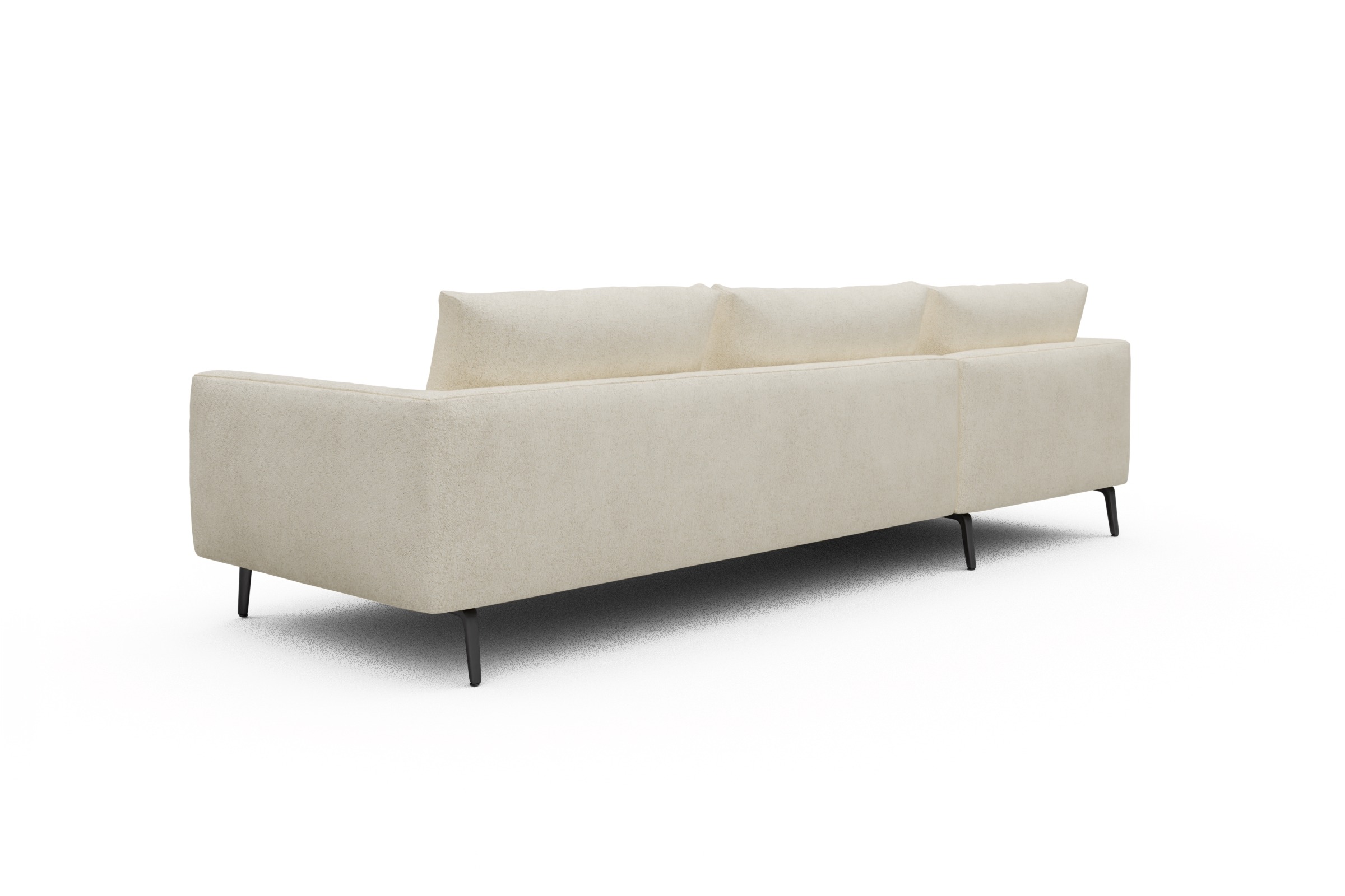 Ecksofa Karl Chaiselongue links mit 2,5-Sitzer Boucle-Off-White
