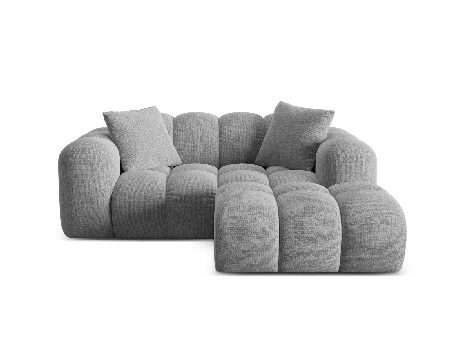 Cosmopolitan Design Ecksofa Treno 2-Sitzer Chenille Eden Hellgrau Rechts