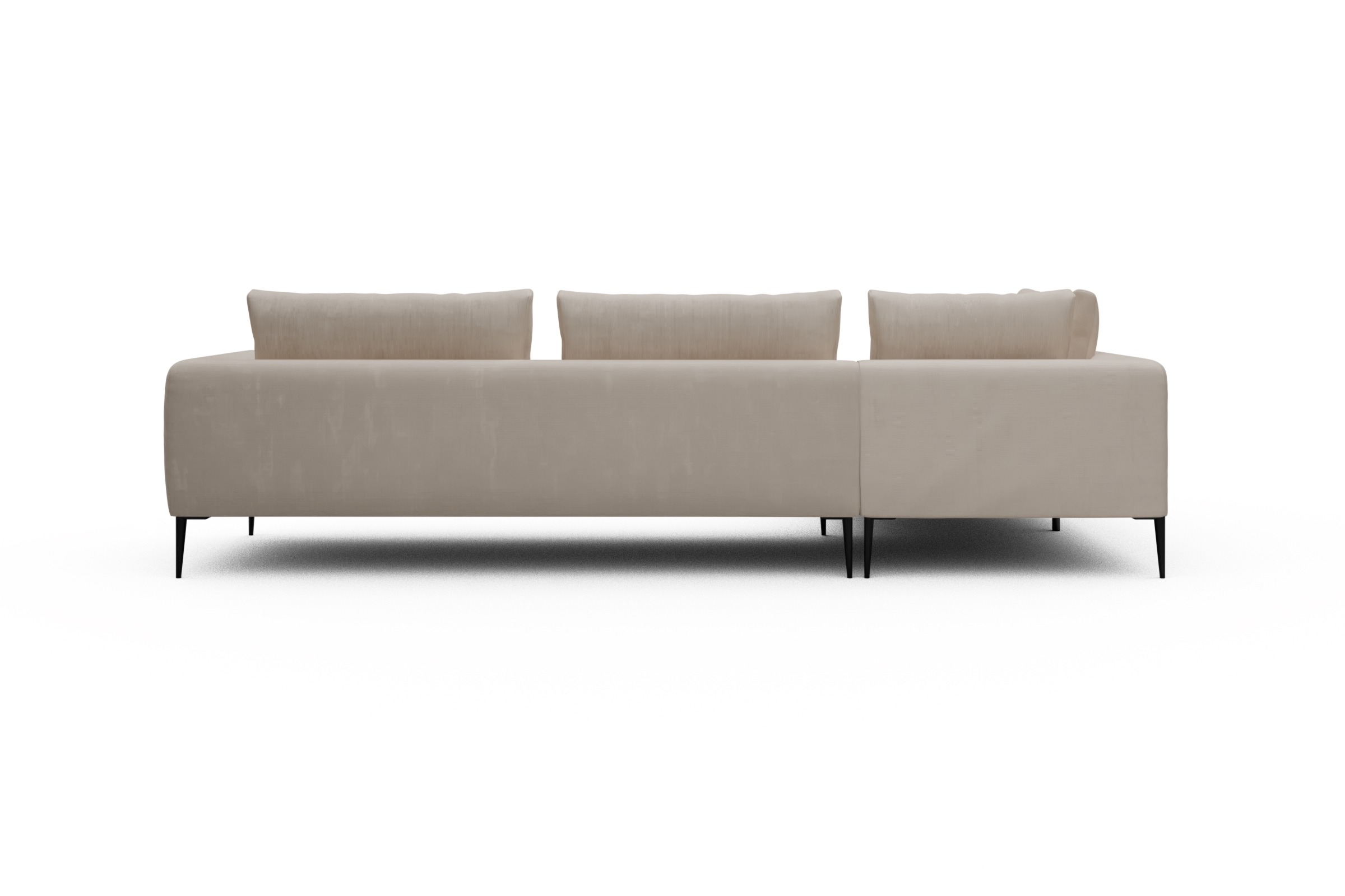Ecksofa Paul Relax-Ecke rechts mit 3-Sitzer Cordufine-Off-White