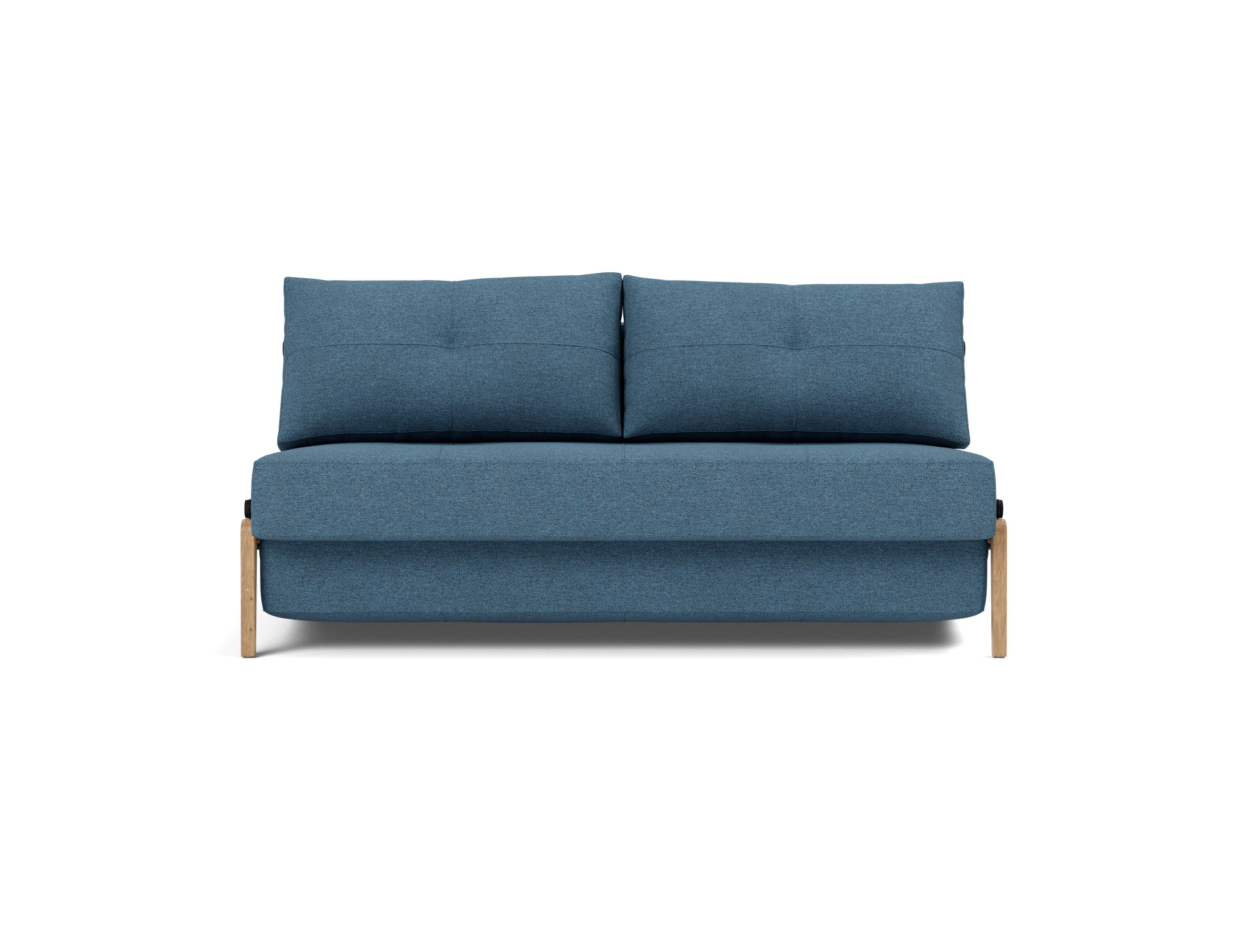 Schlafsofa Cubed 160 Strukturierter Stoff Weda 302-Weda-Blue Beine Eiche