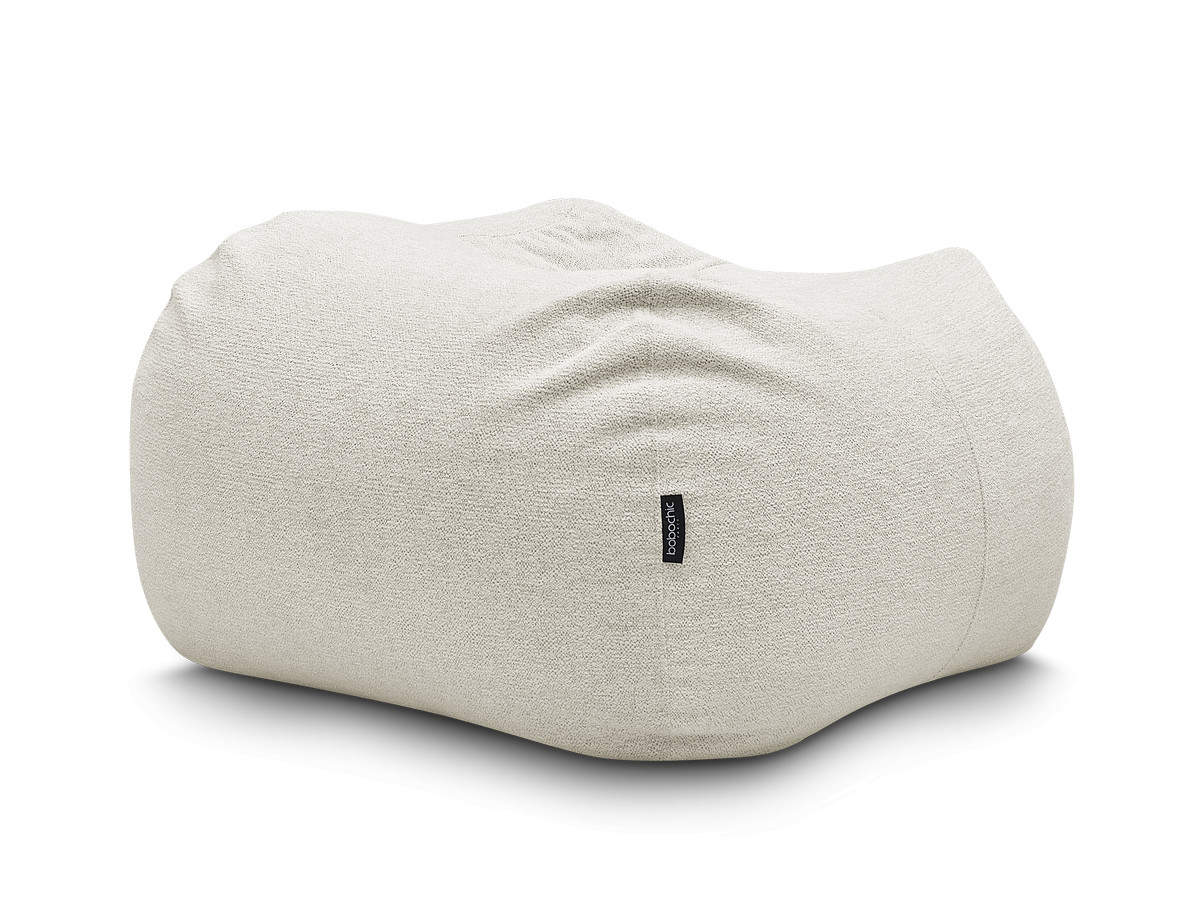 Bobochic Voltaire Pouf 120 × 70 cm Melange-Stoff Weiß