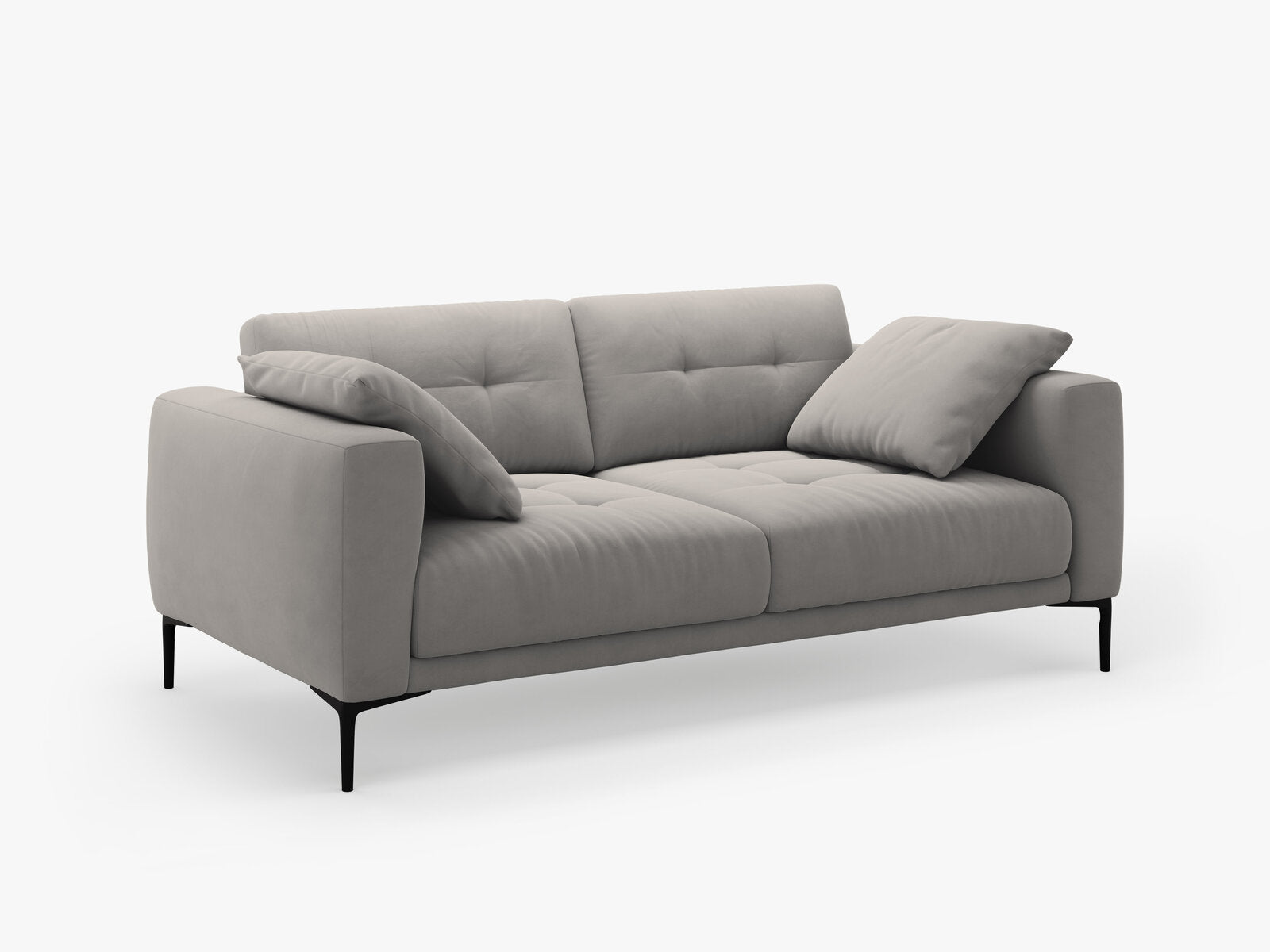 Micadoni Sofa Bemy 3-Sitzer Samt Grau