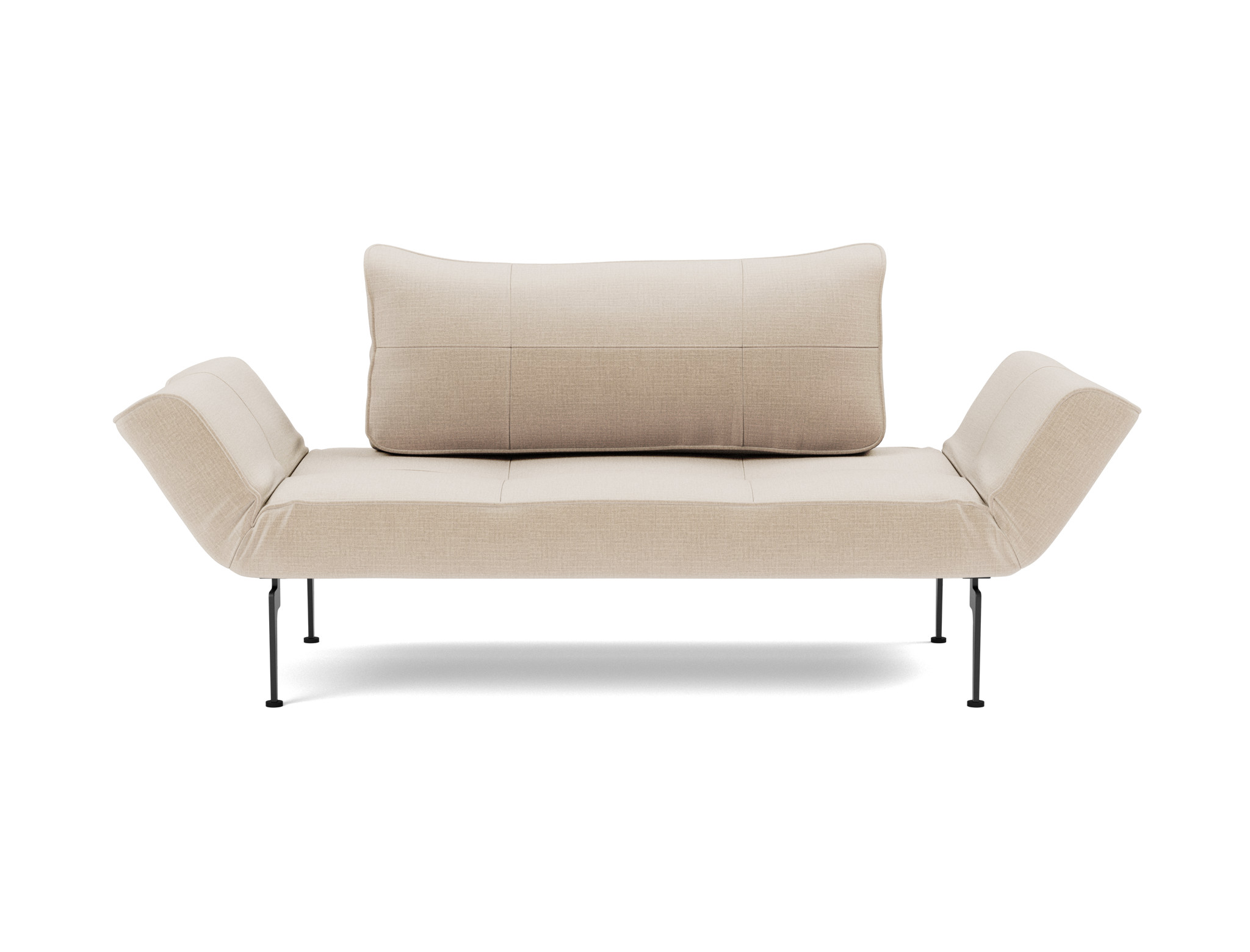 Tagesbett Zeal Chenille Esina 410-Almond-Beige Beine Laser schwarz