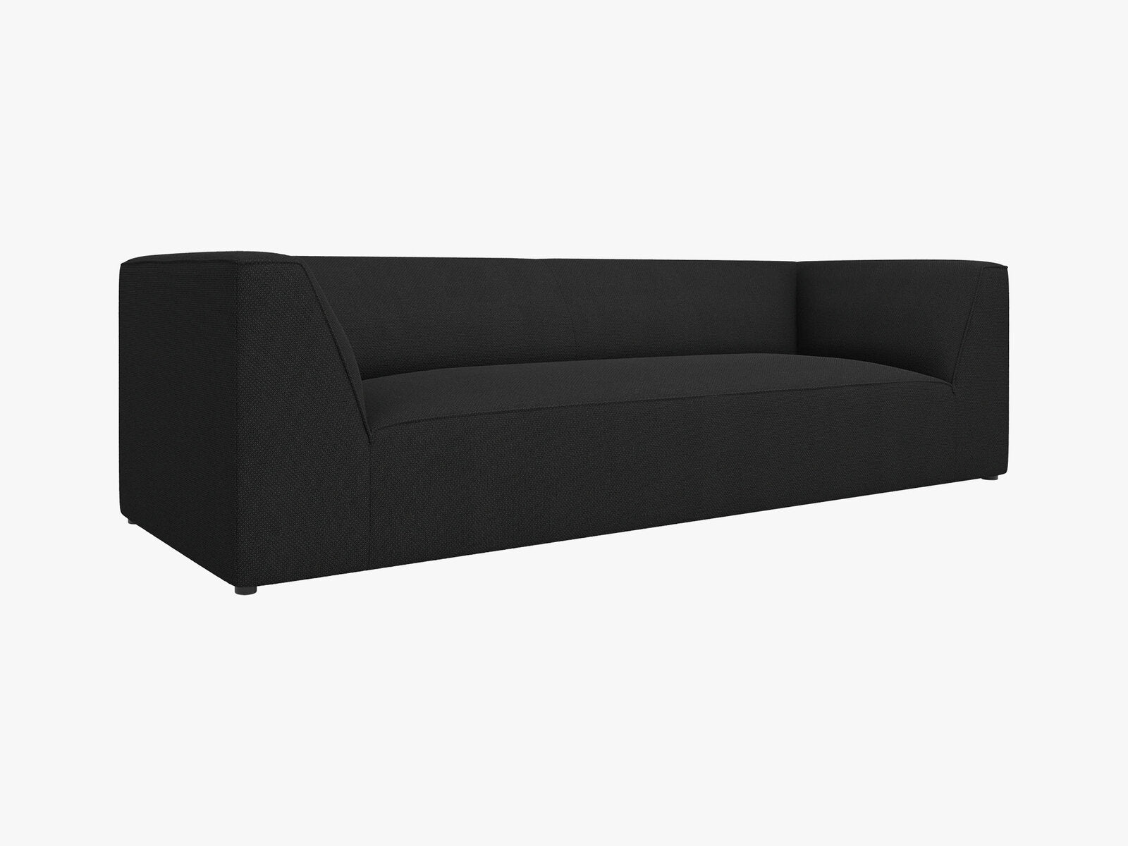 Micadoni Sofa Ruby 3-Sitzer Strukturierter Stoff Ottawa Schwarz