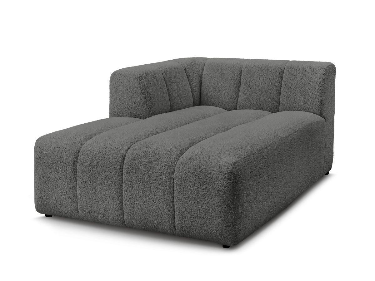 Bobochic Annecy Méridienne-Modul Bouclé-Stoff Dunkelgrau Ecke links