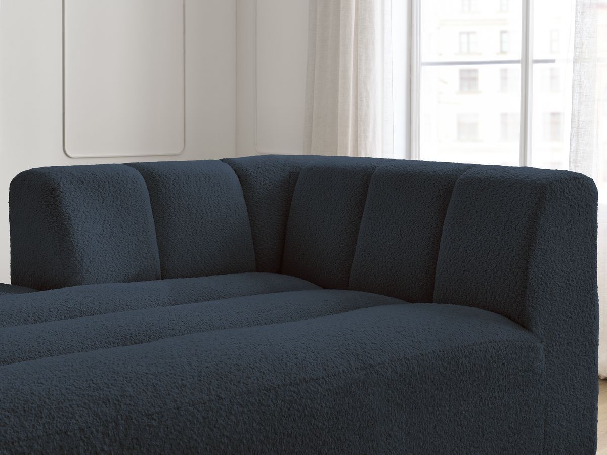 Bobochic Annecy Méridienne-Modul Bouclé-Stoff Dunkelblau Ecke links