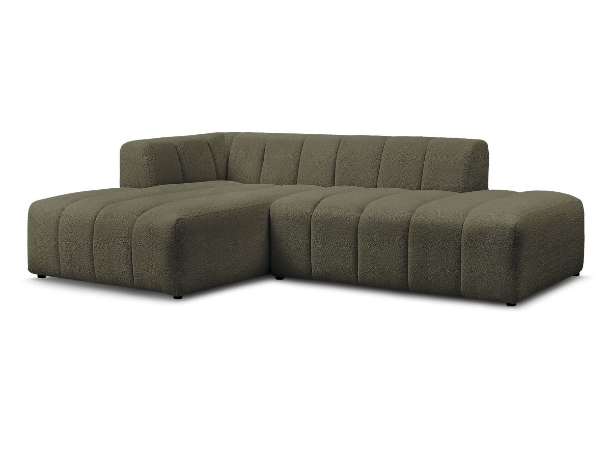 Bobochic Annecy Ecksofa Bouclé-Stoff Grün Ecke links
