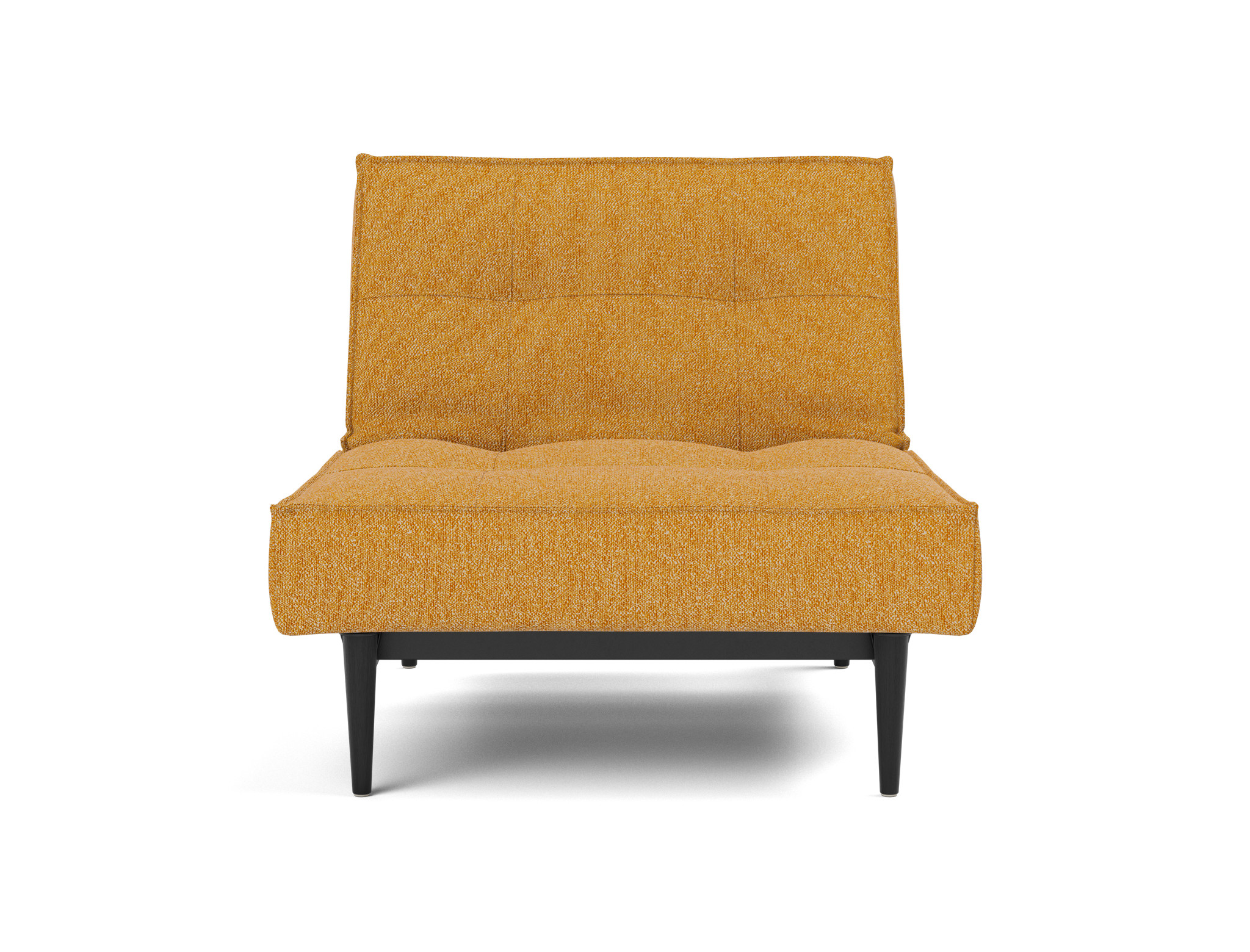 Sessel Splitback Boucle Skandi 536-Ochre Beine Styletto Eiche schwarz